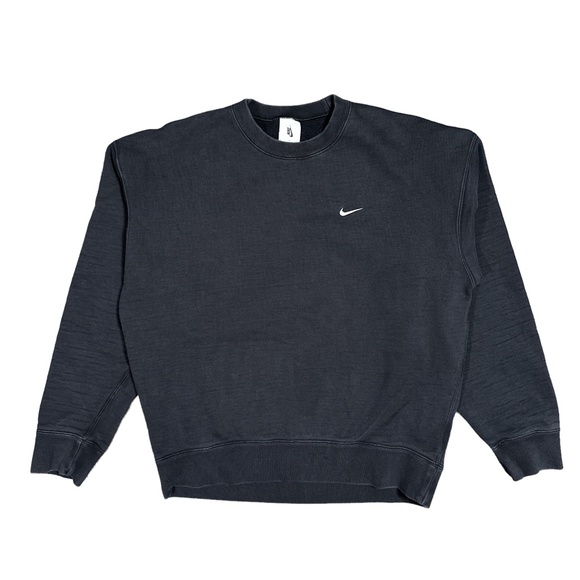 Nike Other - Nike Lab NRG Solo Swoosh Faded Black Fleece Sweatshirt Mens Small